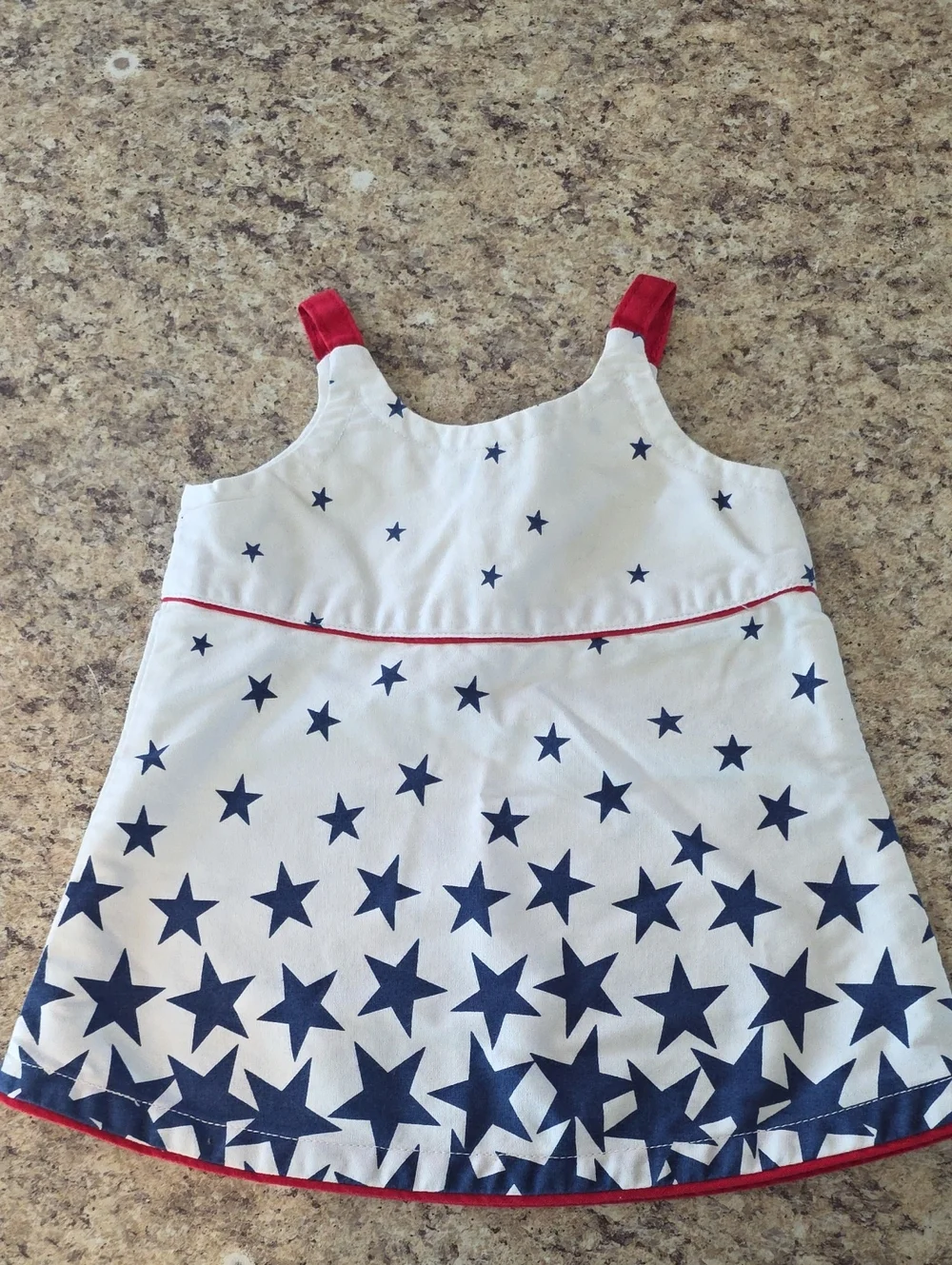 Vintage 2000 Old Navy Patriotic Stars USA Cotton Dress Size Small 3-6 Months
